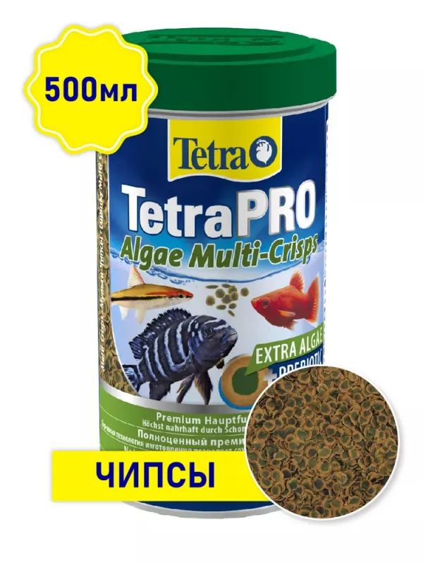 Tetra Pro Algae Multi Crisp 0,5л корм чипсы со спирулиной для рыб