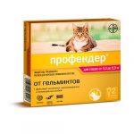 Профендер 1,12мл капли (2пип) от гельминтов на холку для кошек 5,0-8,0кг (ЛИЦЕНЗИЯ)