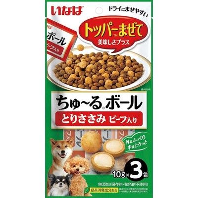 Inaba Churu Ball 3шт.*0,010кг  лакомство топпинг куриное филе со вкусом говядины для собак, (299001)