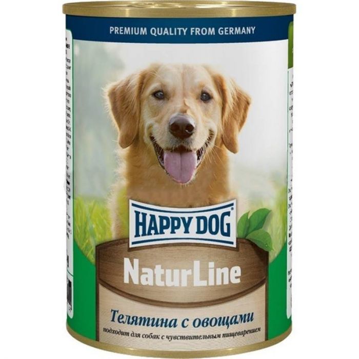 Happy Dog Natur Line 0,41кг телятина с овощами консервы для собак (554401) NEW
