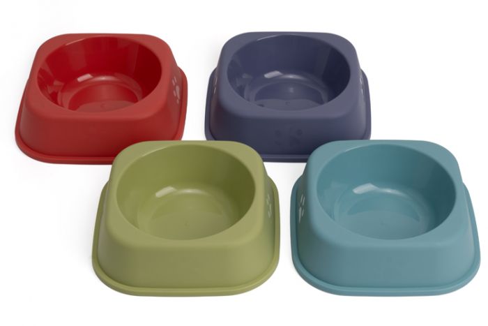 Миска Wogy пластиковая 18.5х18.5х5см, микс для животных