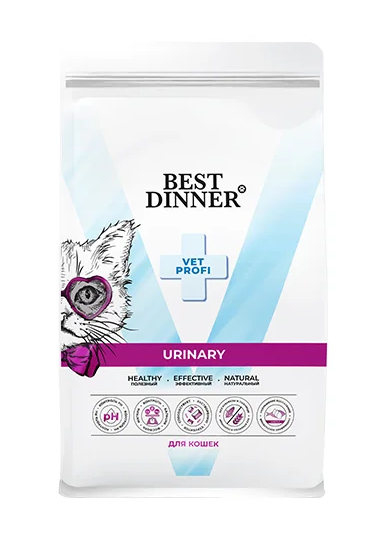 Best Dinner Vet Profi Urinary 0,4кг сухой при струвитном уролитиазе с поддерж. мочевыводящих путей для кошек (406296)