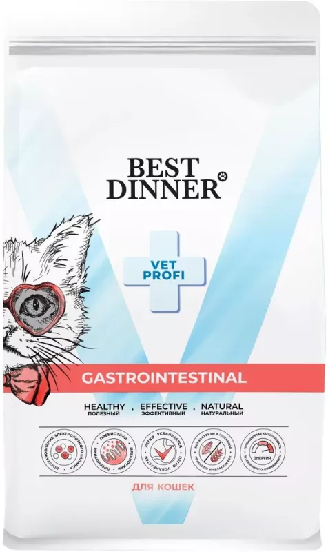 Best Dinner Vet Profi Gastro Intestinal Exclusive 0,4кг сухой при нарушении пищеварения для кошек (406357)