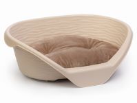 Лежанка (Alta) пластиковый с подушкой, бежевый, (61х41,55х20,5см)