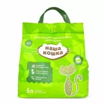 Наполнитель (Наша кошка) Зеленый чай растительный комкующийся для кошек, 2,1кг (5л)