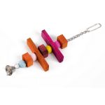 Игрушка для птиц (Wogy) составная с колокольчиком, на цепочке 23х9см