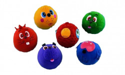 Игрушка Wogy пищалка Мяч-мордочка d=6.5см латекс для собак