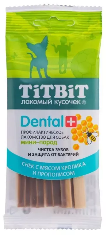 TiTBiT DENTAL +  0,025кг лакомство cнек с мясом кролика для собак мини-пород