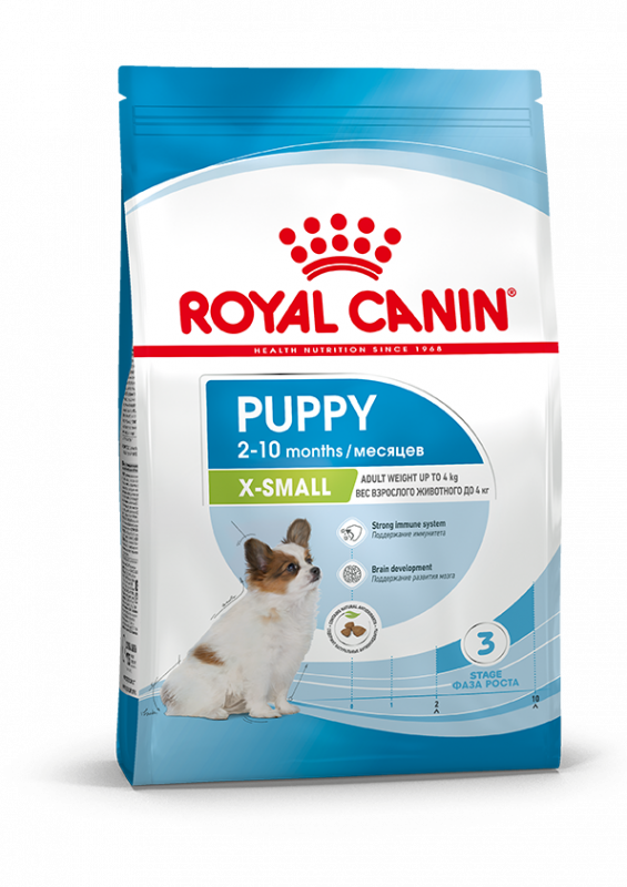 Royal Canin X-Small Puppy Корм сухой полнорационный для щенков миниатюрных пород (вес взрослой собаки до 4 кг) в возрасте до 10 месяцев. 0,5 кг