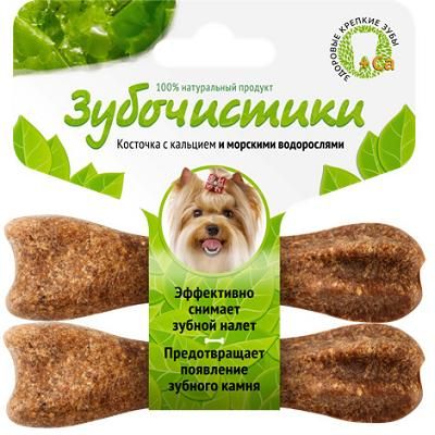 Зубочистики 0,036кг косточка со вкусом морских водорослей (2шт) для собак мелких пород (73303761)