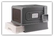 Туалет Wogy закрытый, выдвижной лоток, верхний выход, совок, чесалки по бокам 50х37х37см для кошек