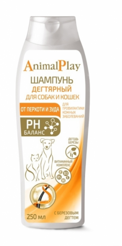 Шампунь (Animal Play) дегтярный универсальный для собак и кошек, 250мл NEW