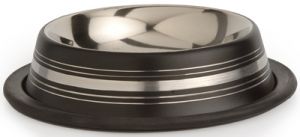 Миска (Beeztees) 653739 стальная нескользящая черная в полосочку 180мл*11см Миска (Beeztees) 653739 стальная нескользящая черная в полосочку 180мл*11см
