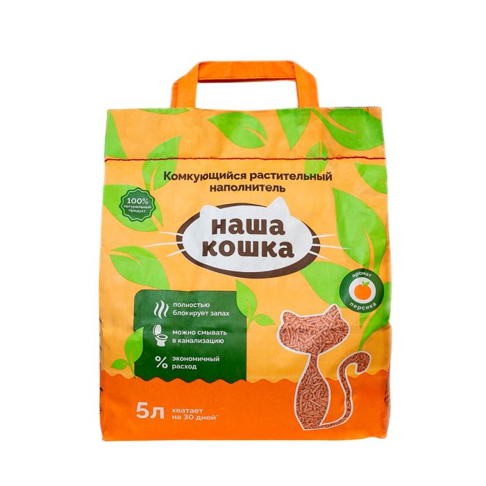 Наполнитель (Наша кошка) Нейтральный 10л ( 4,2 кг) Тофу растительный комкующийся для кошек