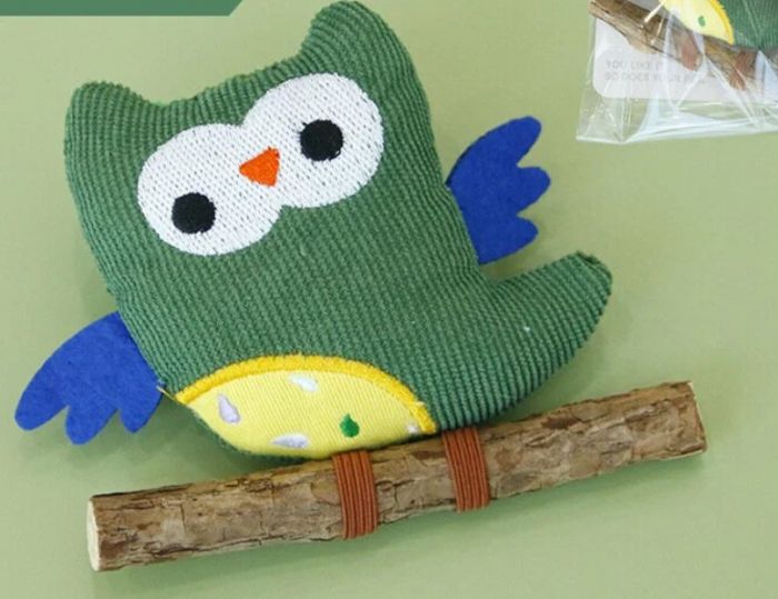 Игрушка Wogy Сова мягкая 21/9х10см с мататаби и колокольчиком, микс для животных