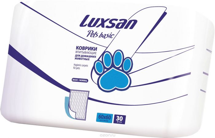 Пеленки (Luxsan) Коврики Basic для животных 60х60 30шт/уп (6)