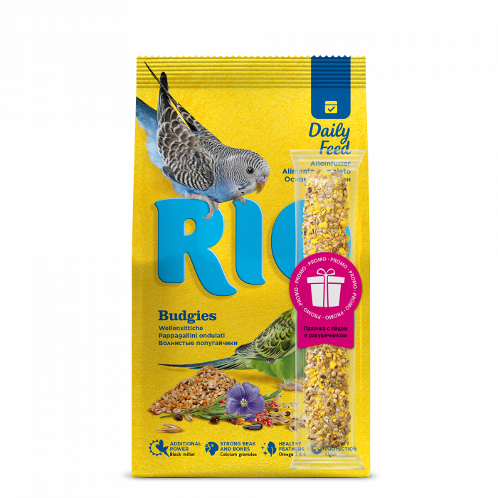 Rio 1кг ПРОМО корм для волнистых попугайчиков + Палочка 0,064кг (003051)