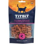 TiTBiT 0,06кг хрустящие подушечки  с паштетом из лосося для кошек