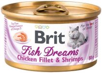 Brit Fish Dreams Chicken fillet & Shrimps 0,08кг куриное филе и креветки консервы для кошек (527885)