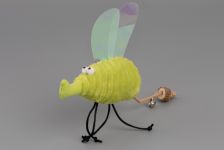 Игрушка Wogy Муха 23/15х6х4см с мататаби, колокольчиком мягкая для кошек