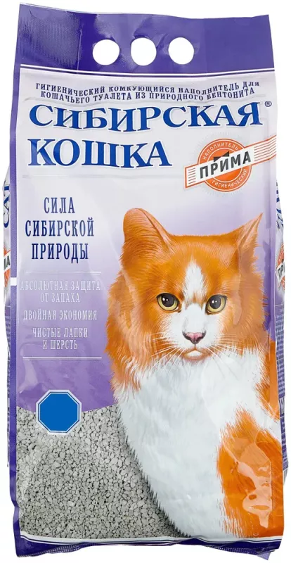 Наполнитель (Сибирская кошка) 10л Прима комкующийся для кошек