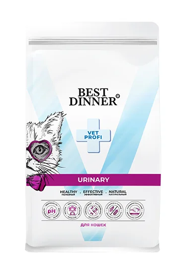 Best Dinner Vet Profi Urinary 1,5 кг сухой при струвитном уролитиазе с поддерж. мочевыводящих путей для кошек (406289)