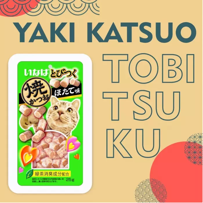 Inaba Tobitsuku Yakikatsuo 0,025кг со вкусом морского гребешка лакомство для кошек