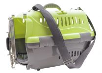 Переноска (ЗЭ) Турне с металлической дверцей (коврик + ремень) 48*32*32 см для животных, зеленая Переноска (ЗЭ) Турне с металлической дверцей (коврик + ремень) 48*32*32 см для животных, зеленая