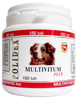 Polidex Multivitum Plus уп 500таб. витаминно-минеральный комплекс для собак