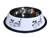 Миска (ZR) 0,9л белая с рисунком металл