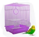 Клетка №1 прямоугольная, укомплектованная 30*23*39см, фиолетовая для птиц