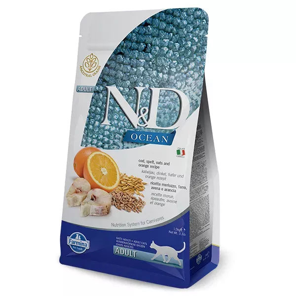 Farmina (Фармина) N&D Low Grain Cat 1,5кг низкозерновой треска, спельта, апельсин сухой для кошек (4062)
