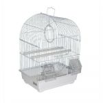 Клетка №1 овальная укомплектованная 30*23*39см, белая для птиц ДКпА100=белая