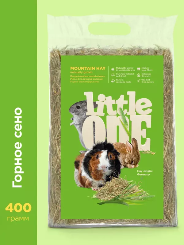 Сено (Little One) Горное непрессованное 0,4кг для грызунов